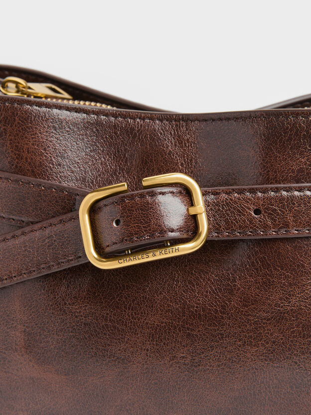 Victoria Belted Top Handle Bag, Distressed Coffee, hi-res