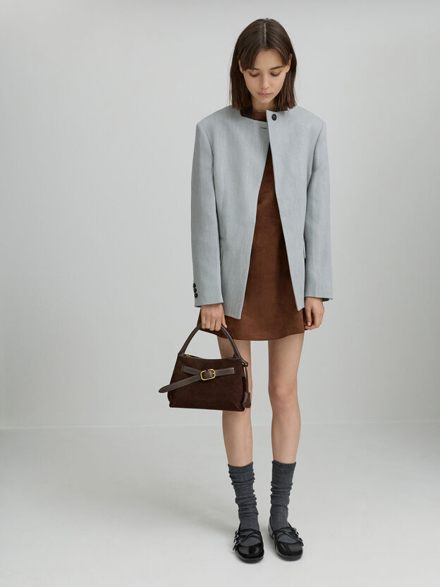 Victoria Belted Top Handle Bag, Espresso Brown, hi-res