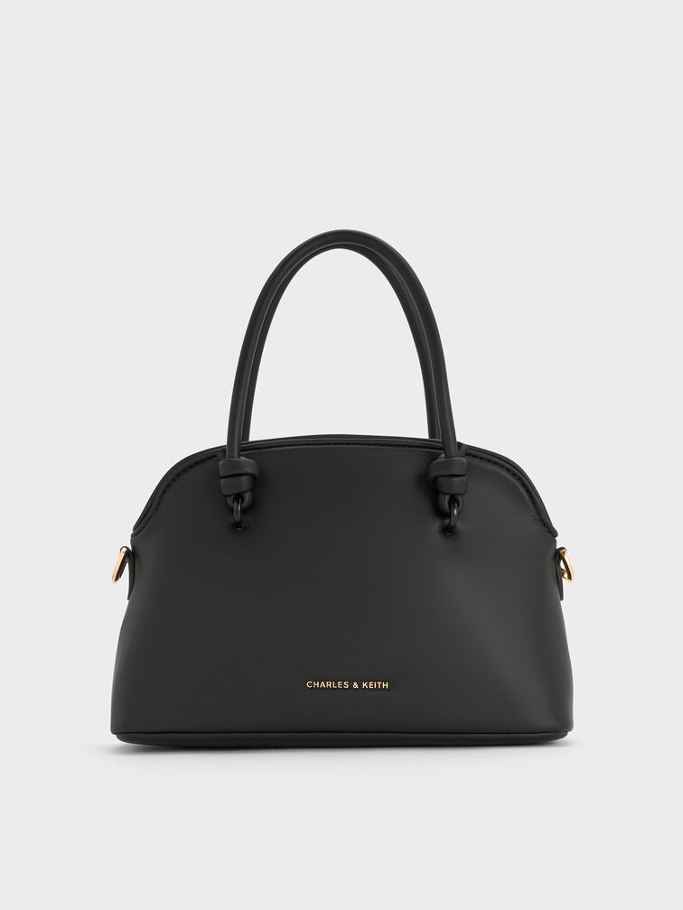 Sammie Knotted-Handle Bowling Bag, Black, hi-res