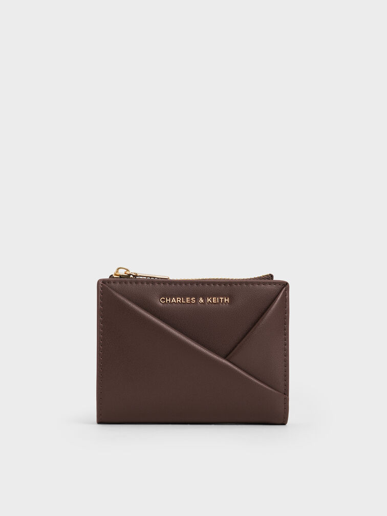 Midori Geometric Top-Zip Wallet, Espresso Brown, hi-res