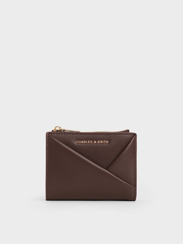 Midori Geometric Top-Zip Wallet, Espresso Brown, hi-res