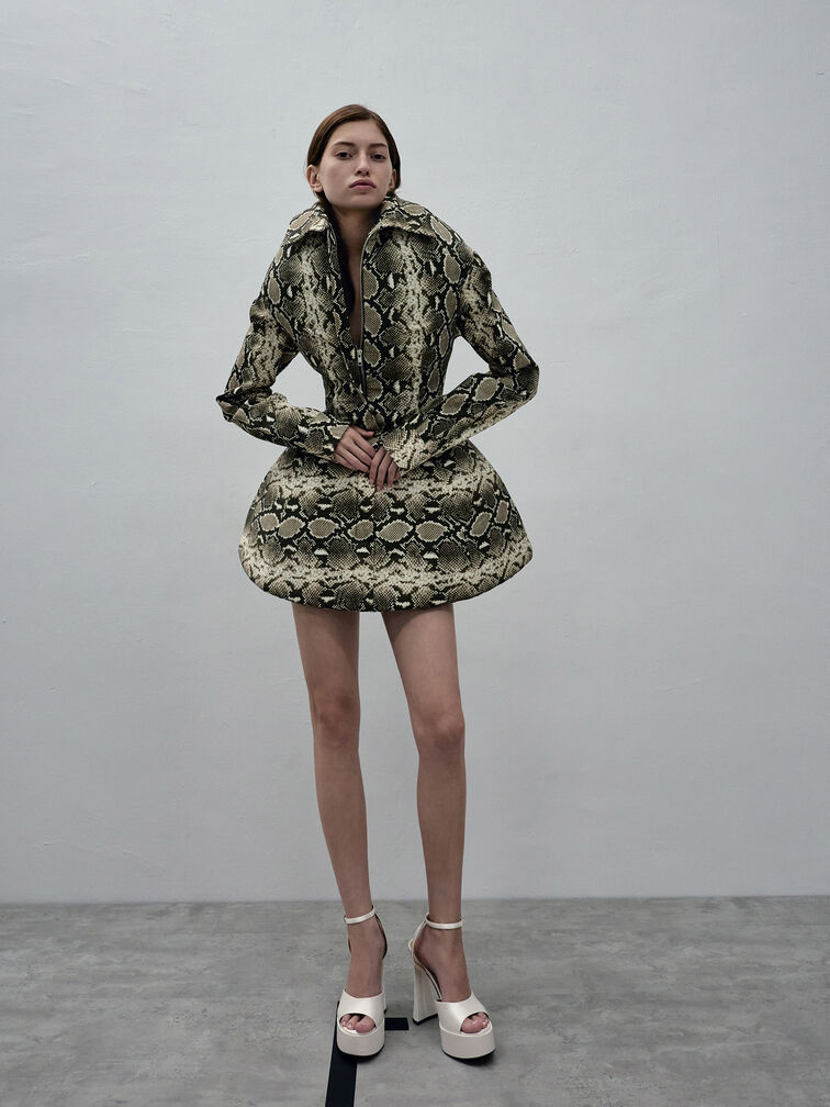 Michelle Platform Sandals, White, hi-res