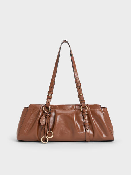 Britton Elongated Shoulder Bag, Chocolate, hi-res