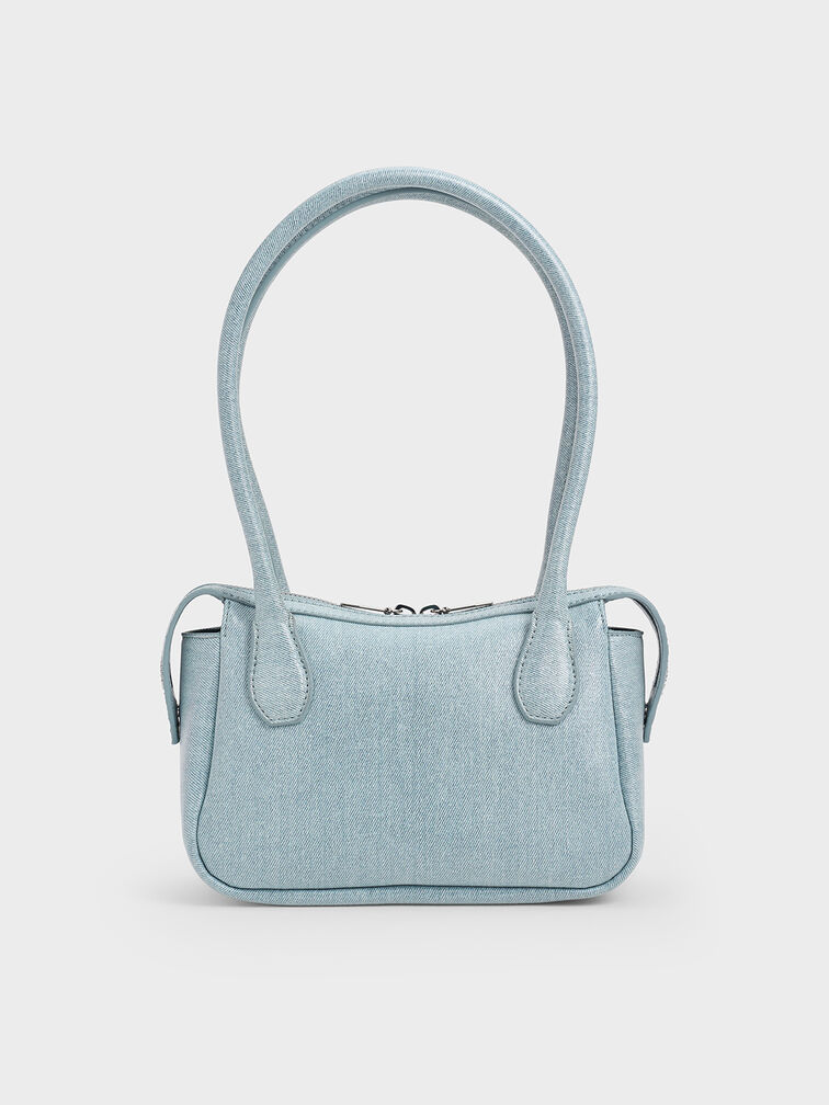 Bosie Denim Elongated Top Handle Bag, Denim Blue, hi-res