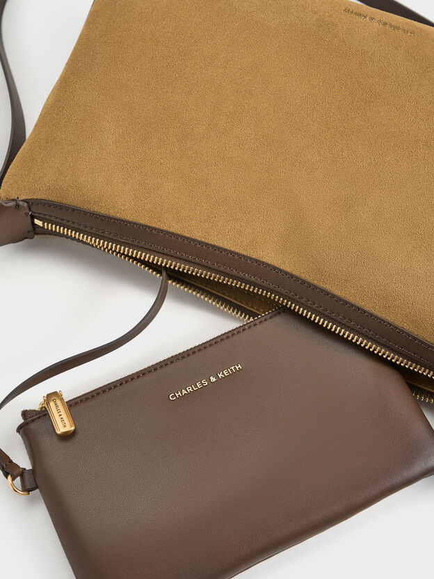 Calla Faux Suede Shoulder Bag, Sahara Sand, hi-res