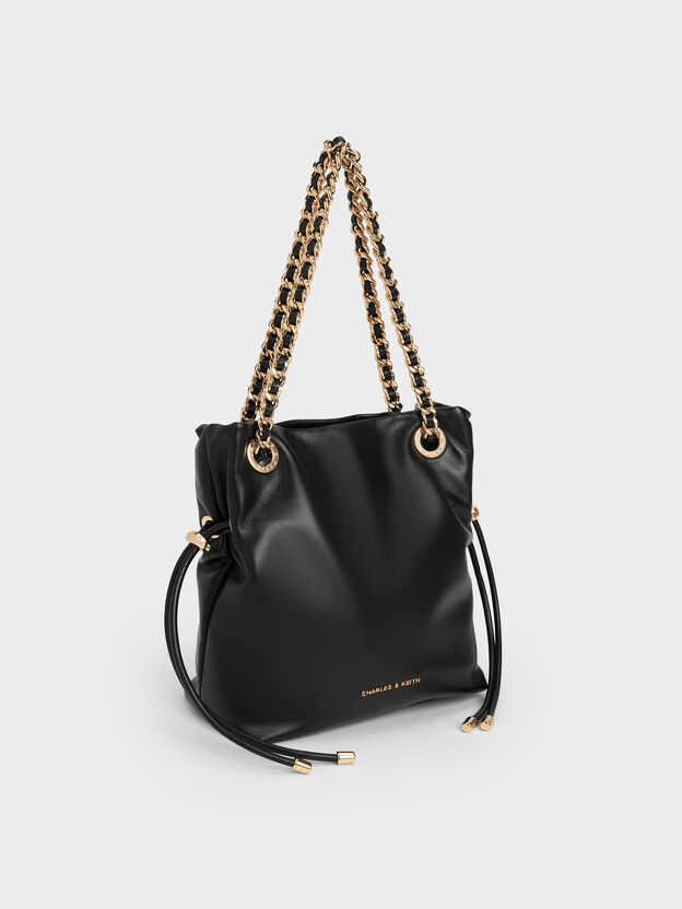 Arya Braided-Chain Crossbody Bag, Black, hi-res