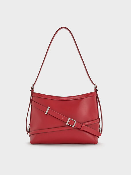 Bryna Buckled-Strap Crossbody Bag, Equestrian Red, hi-res
