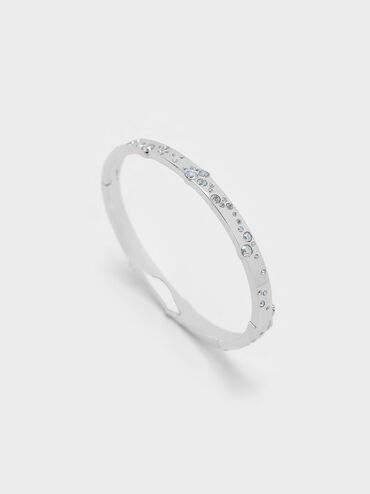 Reverie Crystal Bangle, Silver, hi-res
