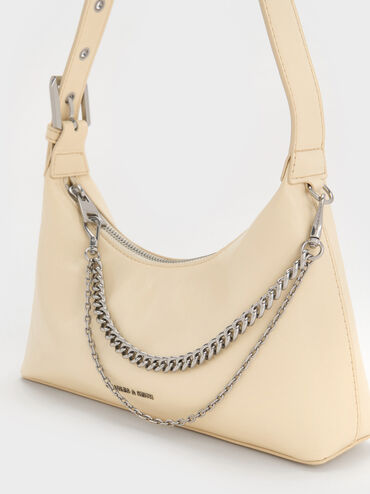 Atwood Chain-Embellished Shoulder Bag, Butter Yellow, hi-res