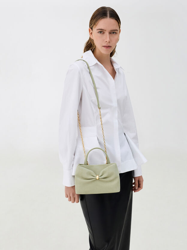 Halsey Ruched Top Handle Bag, Pale Sage, hi-res