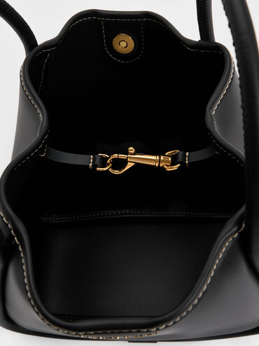 Mini Lyla Tubular Tote Bag, Black, hi-res