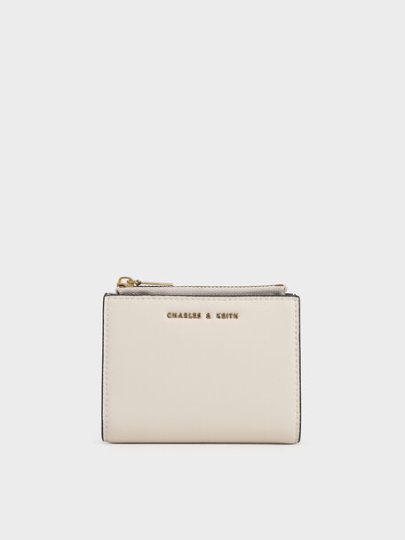 Harmonee Top-Zip Small Wallet, Ivory, hi-res