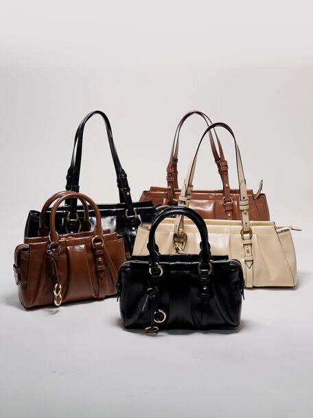 Britton Elongated Shoulder Bag, Chocolate, hi-res