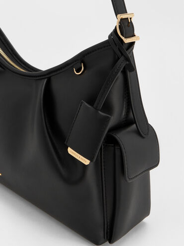Khai Side-Pocket Shoulder Bag, Black, hi-res