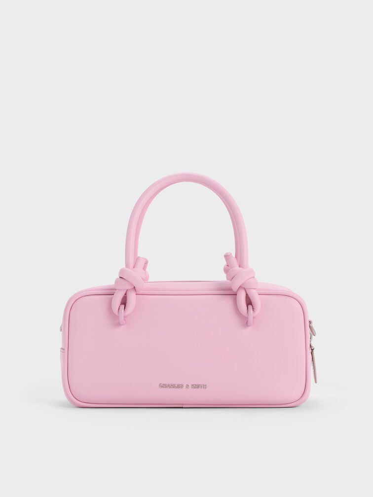 Sammie Knotted-Handle Elongated Bag, Bubble Gum Pink, hi-res