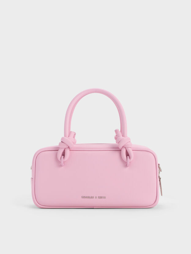 Sammie Knotted-Handle Boxy Bag, Bubble Gum Pink, hi-res
