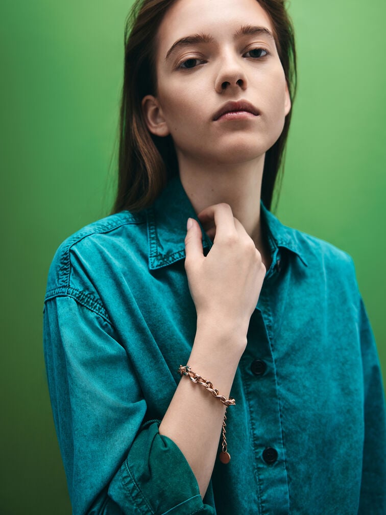 Kris Chain-Link Bracelet, Rose Gold, hi-res