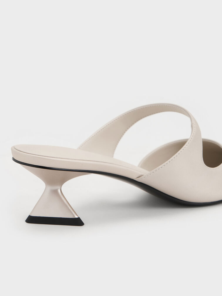 Vada Asymmetric Sculptural Heel Pumps, White, hi-res