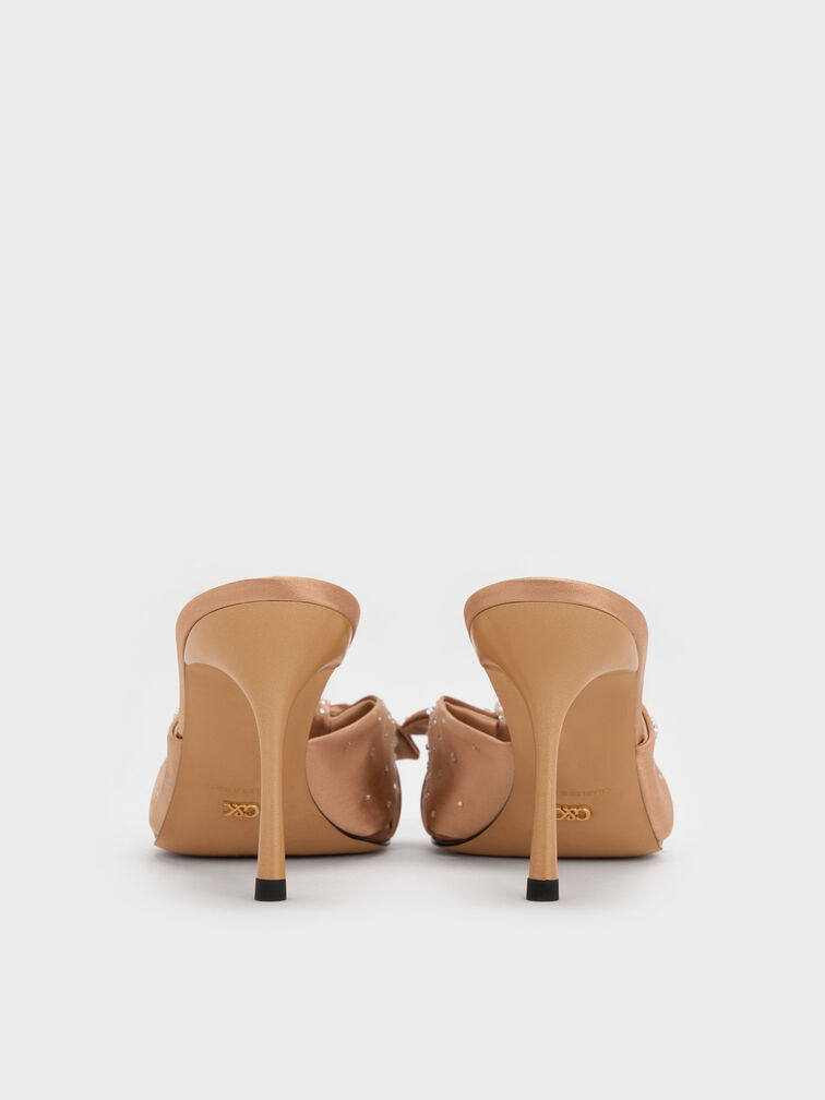 Jayce Crystal Stiletto Mules, Nude, hi-res