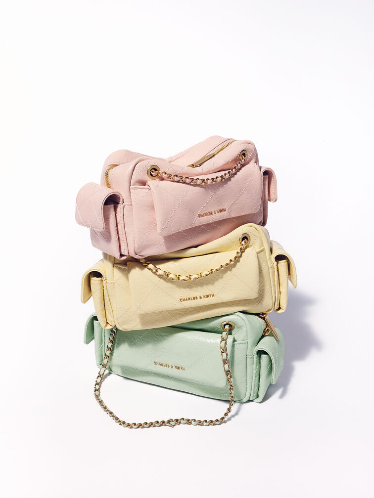 Duo Quilted Crossbody Bag, Mint Green, hi-res