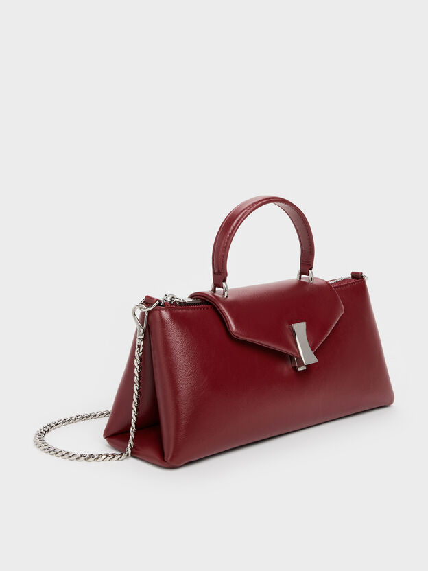 Lilibet Elongated Top Handle Bag, Burgundy, hi-res