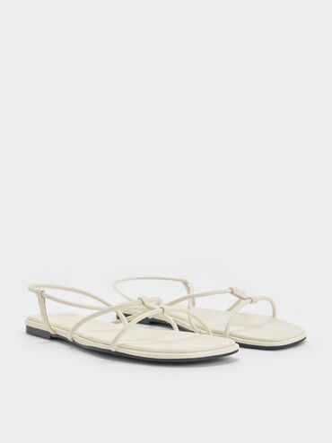 Square-Toe Strappy Sandals, Chalk, hi-res