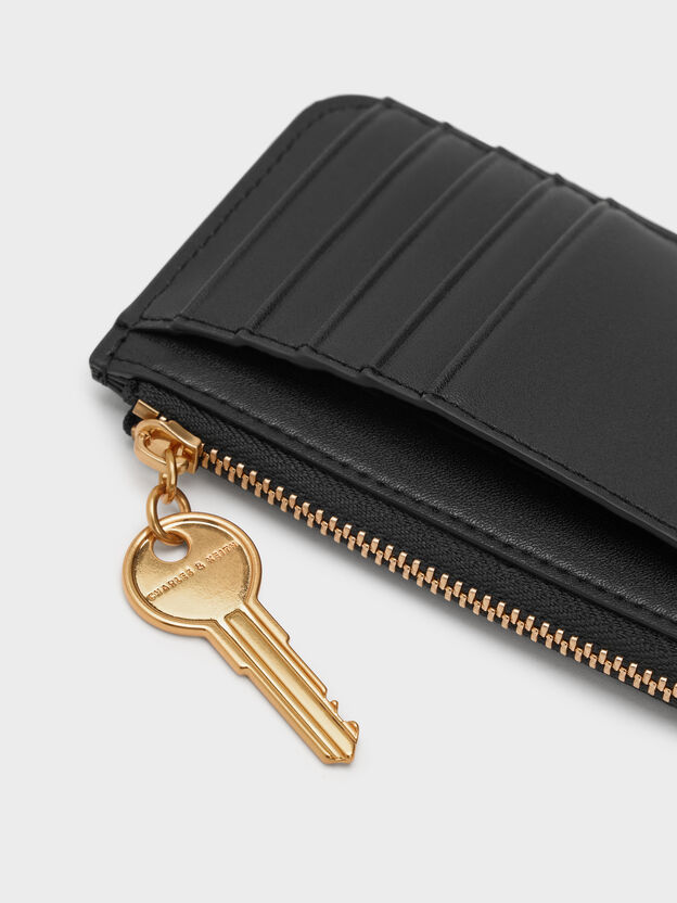 Lane Key Zip-Around Wallet, Black, hi-res