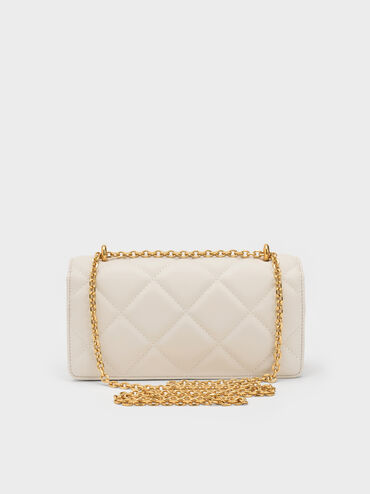 Paffuto Quilted Wallet On Chain, Cream, hi-res