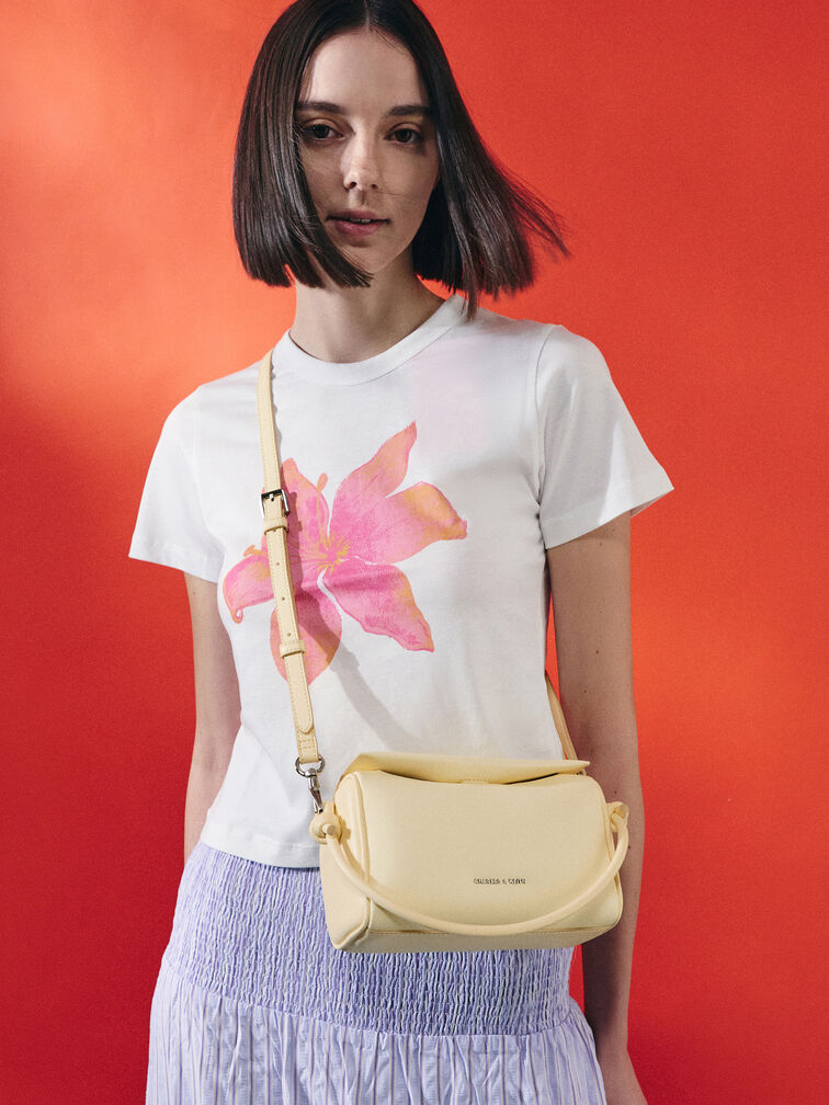 Sammie Knotted-Handle Boxy Bag, Butter Yellow, hi-res