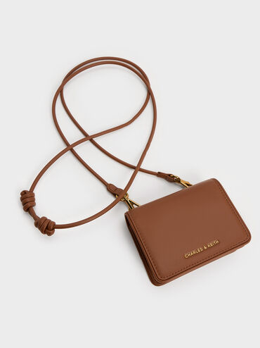 Lyla Knotted-Strap Wallet, Chocolate, hi-res