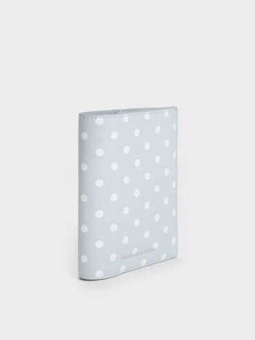 Noelle Polka-Dot Passport Holder, Sea Salt Blue, hi-res
