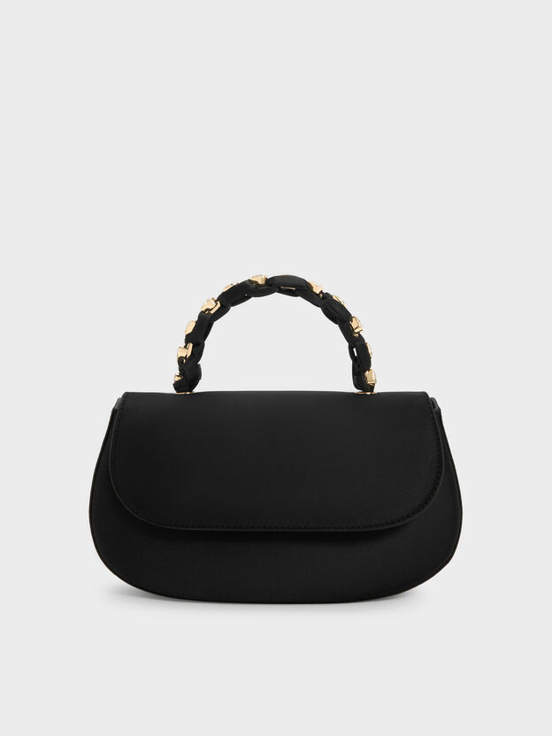 Eilian Braided Top Handle Bag, Black, hi-res