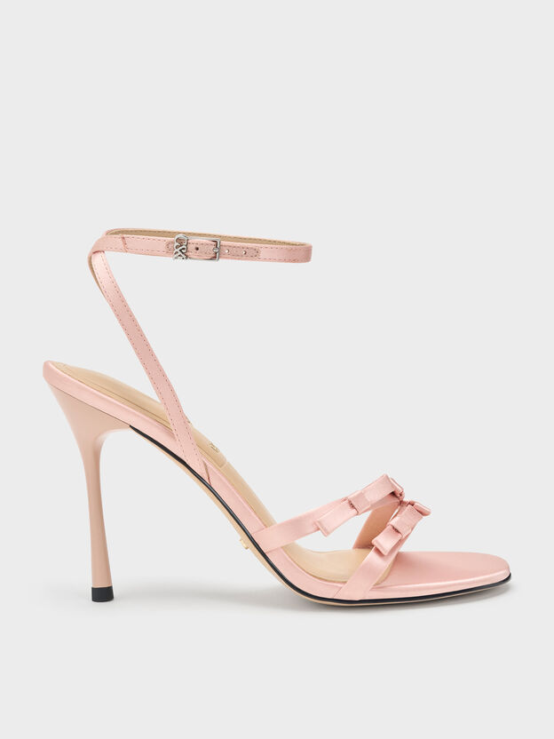 Jessy Bow Stiletto Sandals, Pink, hi-res