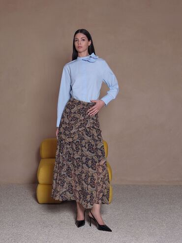 Leather Slingback Stiletto Pumps, Black Box, hi-res