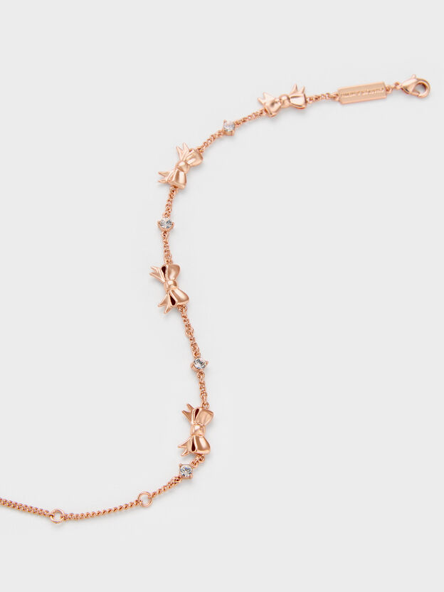 Paige Bow Crystal Bracelet, Rose Gold, hi-res