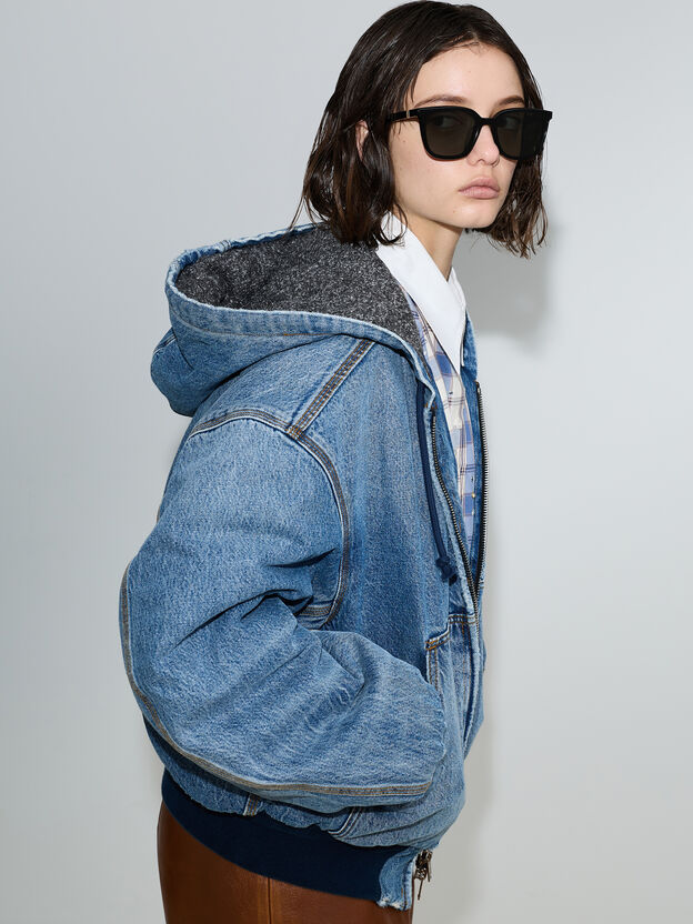 Maude Square Sunglasses, Black, hi-res
