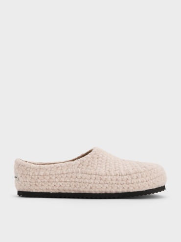 Crochet Flat Mules, Chalk, hi-res