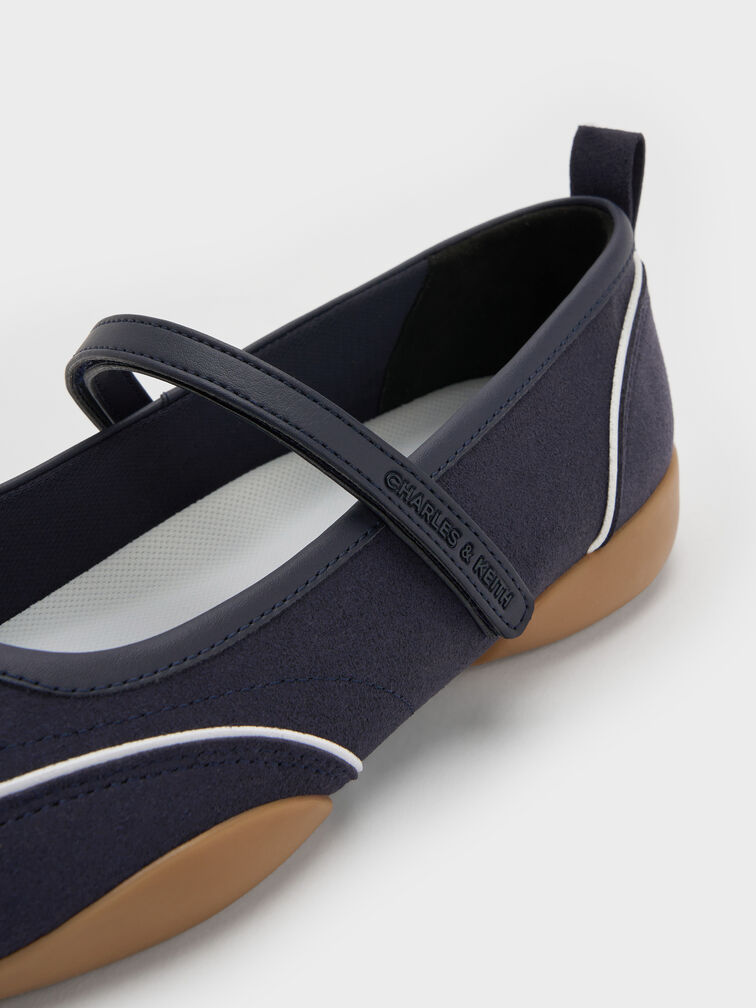 Louise Contrast-Trim Mary Jane Sneakers, Dark Blue, hi-res