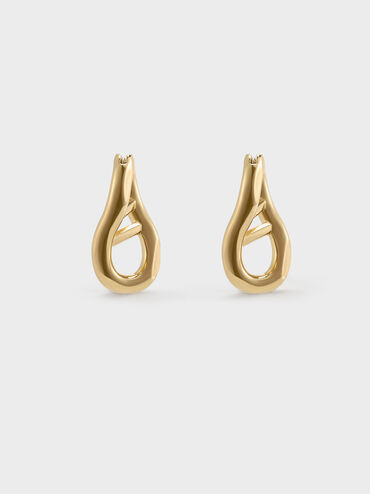 Nyra Sculptural Drop Earrings, Gold, hi-res
