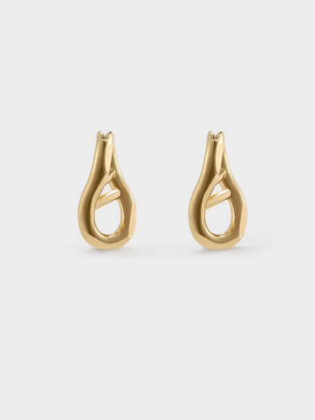 Nyra Sculptural Drop Earrings, Gold, hi-res