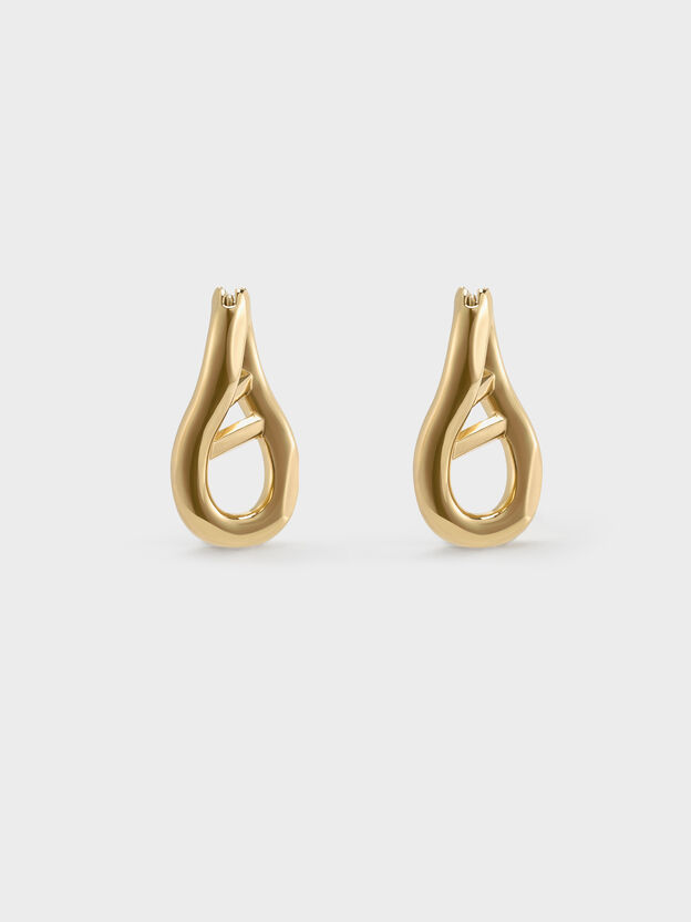 Nyra Sculptural Drop Earrings, Gold, hi-res