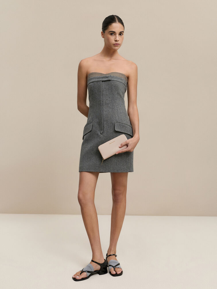 Dulcie Zip-Around Long Wallet, Oat, hi-res