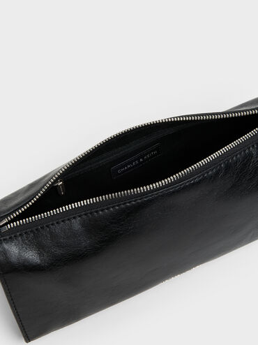 Delfina Elongated Shoulder Bag, Noir, hi-res