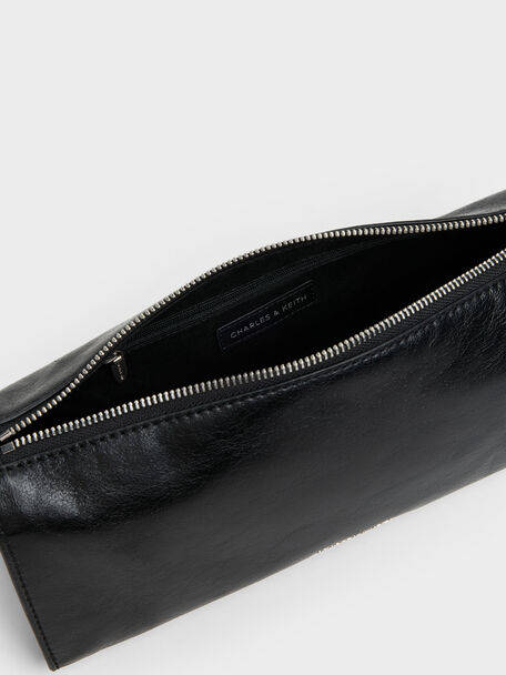 Delfina Elongated Shoulder Bag, Noir, hi-res