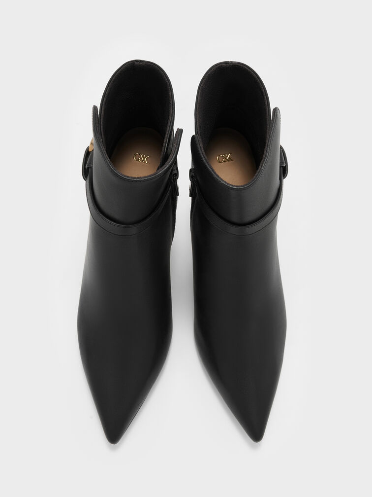 Daena Leather Stiletto Ankle Boots, Black, hi-res