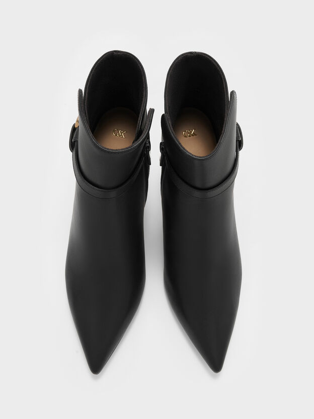 Daena Leather Stiletto Ankle Boots, Black, hi-res