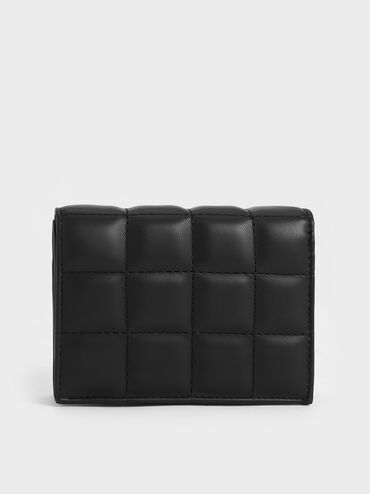 Cassia Quilted Chain-Handle Mini Wallet, Noir, hi-res