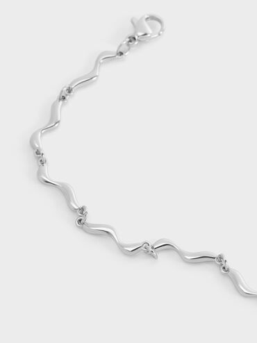 Emilia Wavy Bracelet, Silver, hi-res