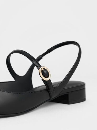 Roxane Slingback Mary Jane Flats, Black, hi-res