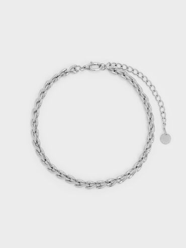 Kris Chain-Link Choker Necklace, Silver, hi-res